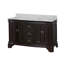Ensemble de meuble-lavabo double 60 po avec armoire chocolat et comptoir en marbre de Carrare Katherine-874061101-874061107