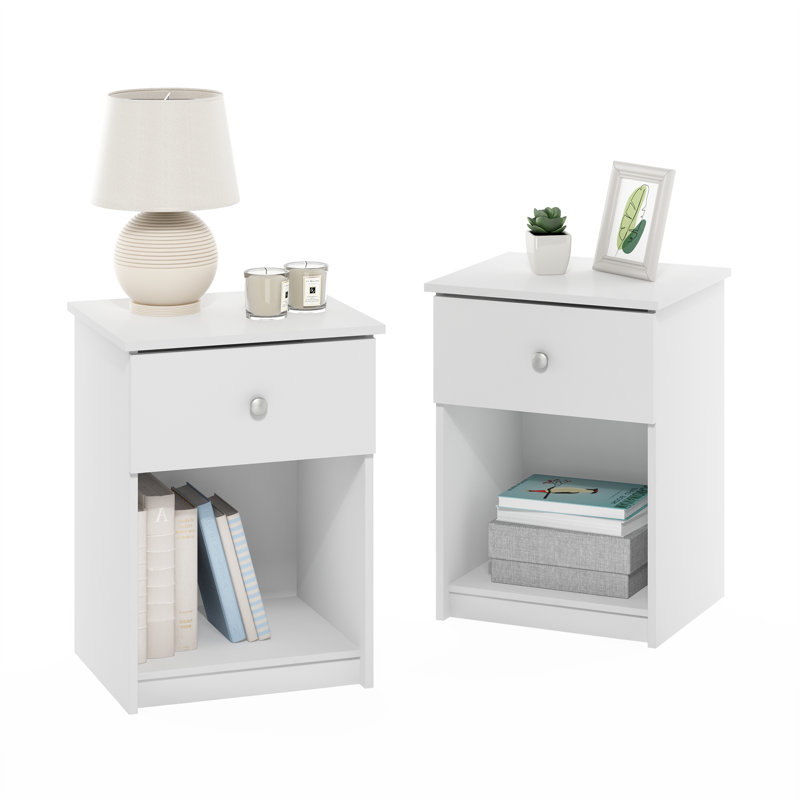 Agnello 17.72'' W Nightstand, White, Set of 2