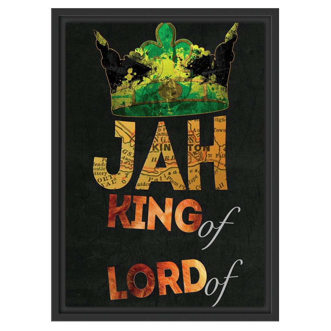 Gerahmtes Wandbild Jah king black