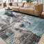 Tapis noué à la main bleu / gris anthracite-70390470