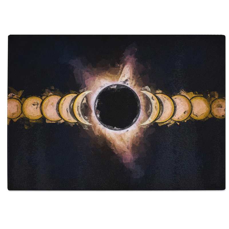 Tempered Glass The Eclipse in Abstract Chopping Board, 28.5 cm W x 20 cm L