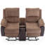 Mitrita 2 Seater Rise Recliner Upholstered Loveseat Sofa with Drinks Console-1409085011-1409085012