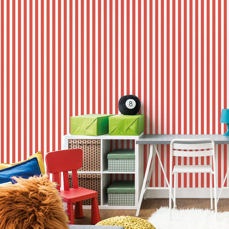 Deljan 10m x 53cm Matte Wallpaper Roll, Red