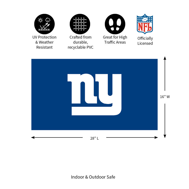 Tapis en PVC, 16 po x 28 po, Giants de New York
