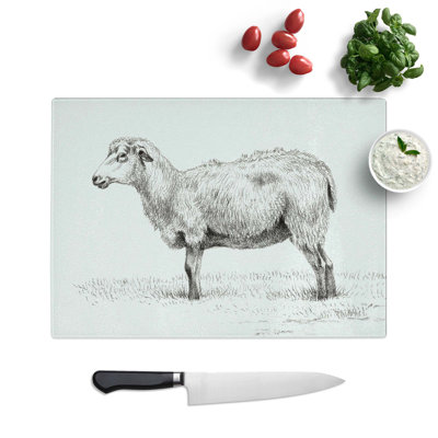 Tempered Glass Standing Sheep by Jean Bernard Chopping Board