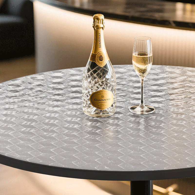 32" Bistro Pub Table, Adjustable Round Bar Height Cocktail Table With Metal Base and Wood Tabletop, Silver