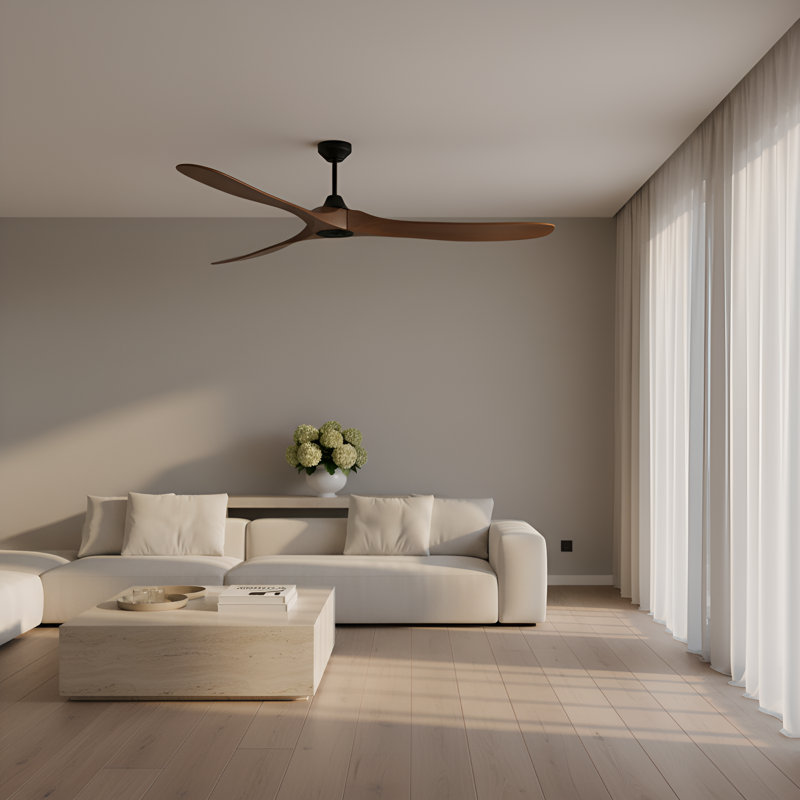 Visual Comfort Fan Maverick Smart 70 Indoor Ceiling Fan with Threaded Downrod, Dark Walnut blades and Handheld Remote
