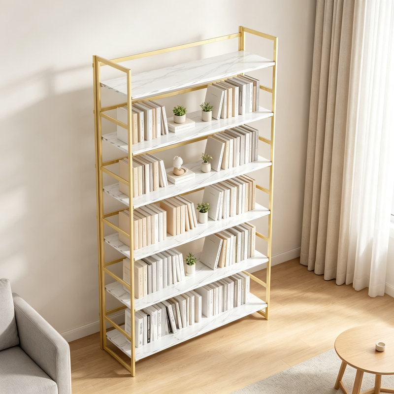 Bibliothèque pliante multifonctionnelle rétro, Doré