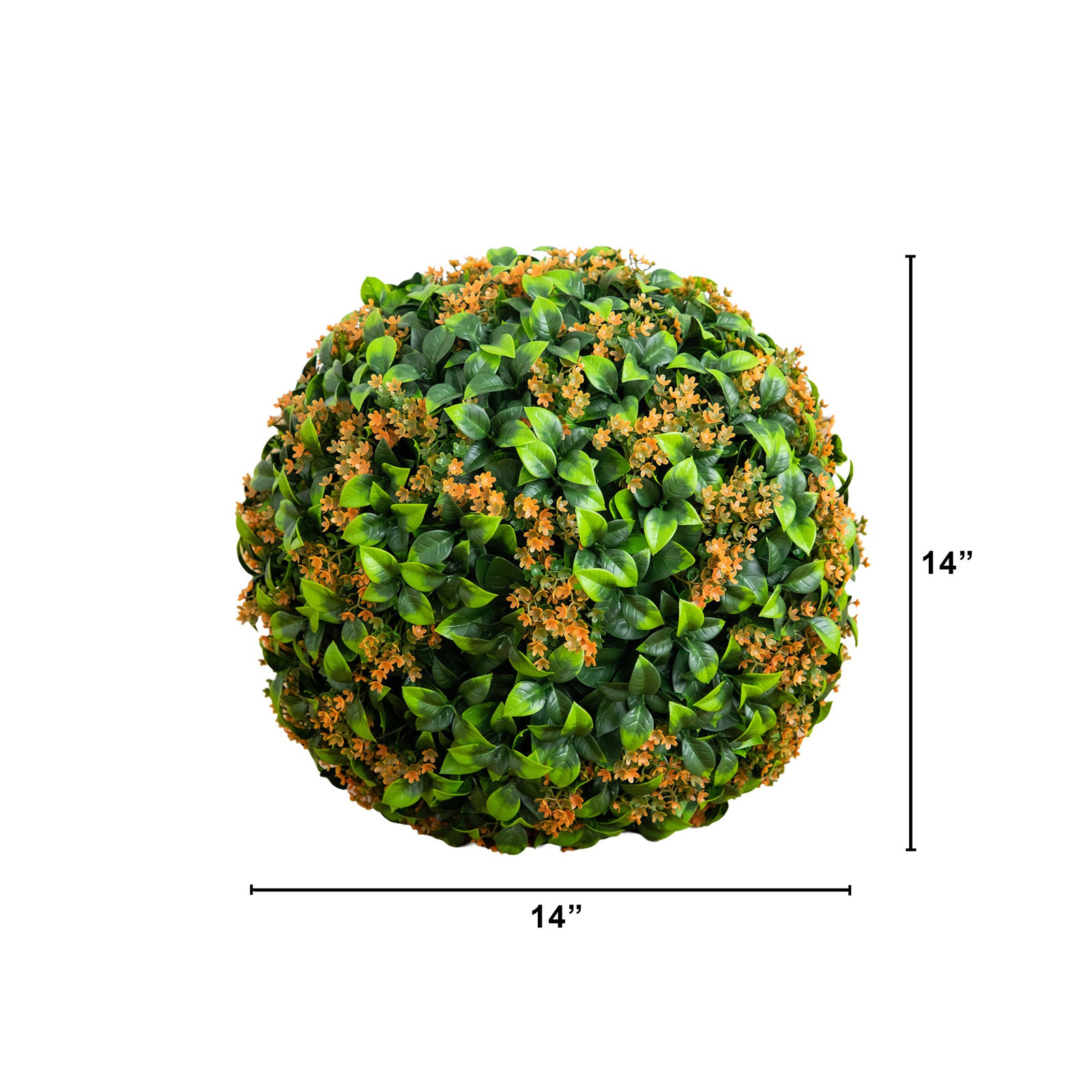 15in. UV Resistant Artificial Flowering Boxwood Ball (Indoor/Outdoor)