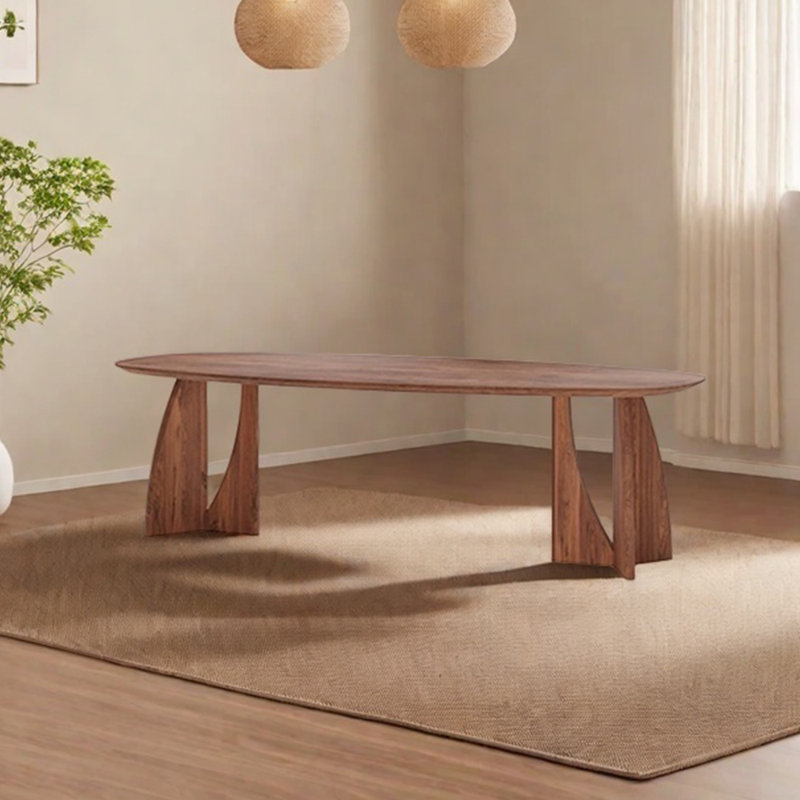 Table de salle à manger en chêne, H 29,53 po x L 86,61 po x l 35,43 po