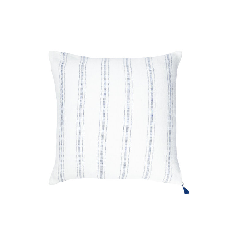 Luxe Square Pillow Cover & Insert, White/Gray, Feather