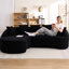 Nouveau canapé modulaire en forme de L sans os avec méridienne incurvée, canapé modulaire en chenille, mousse 30D haute densité, canapé-lit modulaire minimaliste pour le salon.