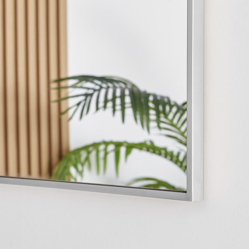 Miroir mural Alcantera, 55,1 po x 19,7 po, Argent