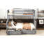 Lit superposé convertible simple au-dessus d'un lit double gris avec tiroirs, pin et construction, conception fiable, garde-corps de type barrière pour la protection, assemblage simple-486908311