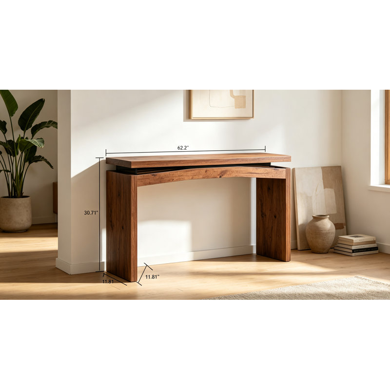 Console en bois, table d'appoint pour canapé, Walnut, Noyer, Walnut