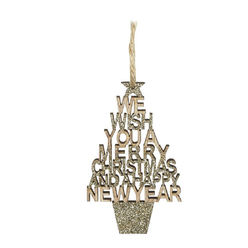 Wood Holiday Shaped Ornament, 9cm H x 5cm W x 1cm D