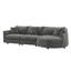 Canapé modulaire incurvé moderne 105 po, tissu chenille doux, canapé modulaire 3 pièces avec méridienne courbée et 3 coussins décoratifs-1259058242