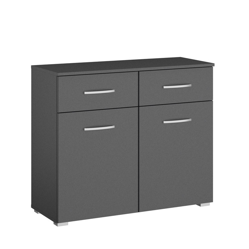 Aditio 2 Drawer Combi Chest, Metallic Grey