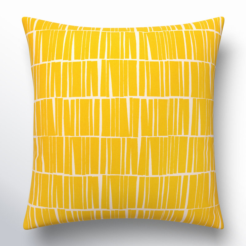 Barrone Abstract Down Reversible Throw Pillow, 20" x 20", Mustard/Beige