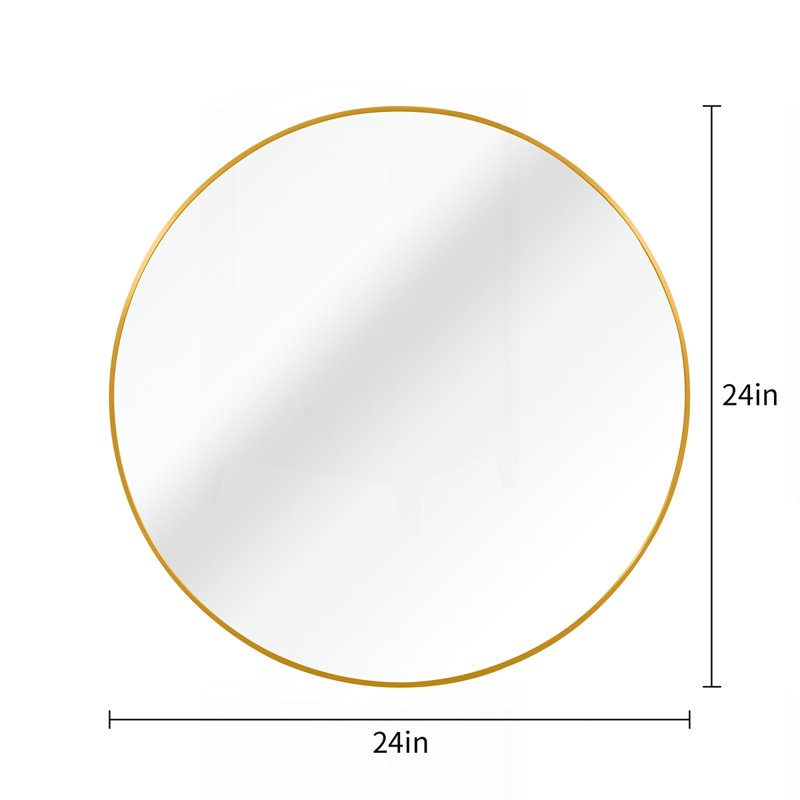 Miroir de salle de bain 24 po, Doré, 24 po x 24 po