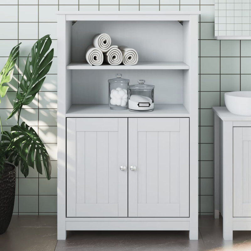 Berneth Solid Wood Wall Mounted Required Bathroom Cabinet, White