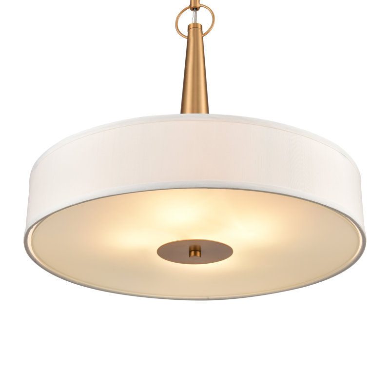 Luminaire suspendu large 4 lumières Leo - 22 po - or brossé, Doré