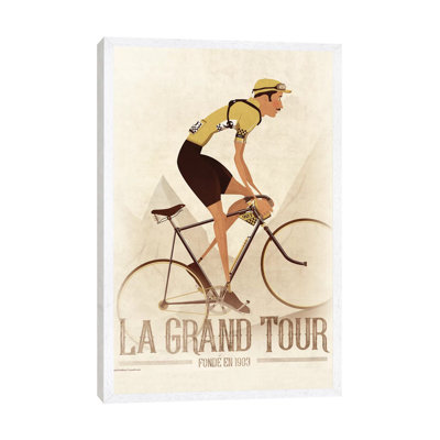Vintage Tour De France Cyclist by Wyatt - Print on Canvas