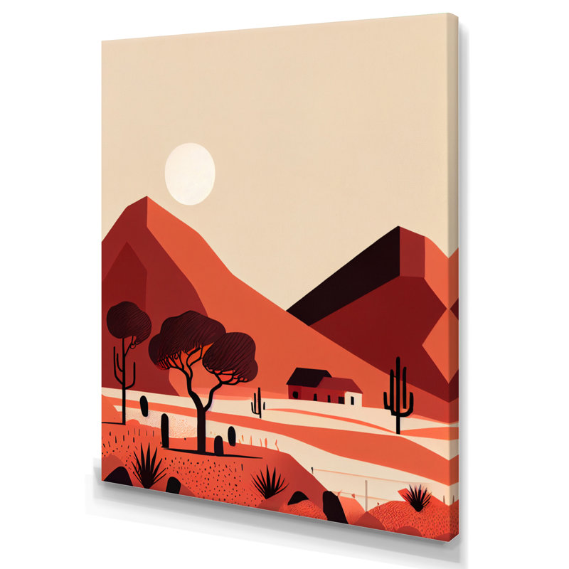 «Yeal Full Moon over Terra Cotta Mountains I», reproduction sur toile, L 16 po x H 32 po, Toile tendue