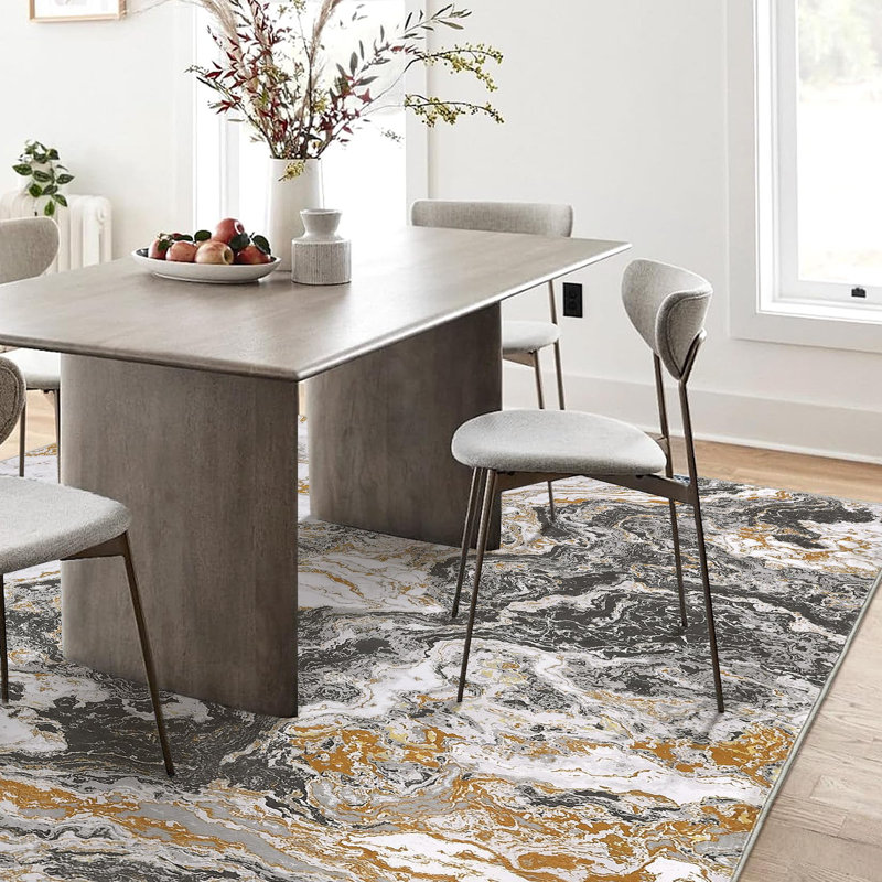Abstract Machine Tufted Area Rug, Grey, Rectangle 120 x 170 cm