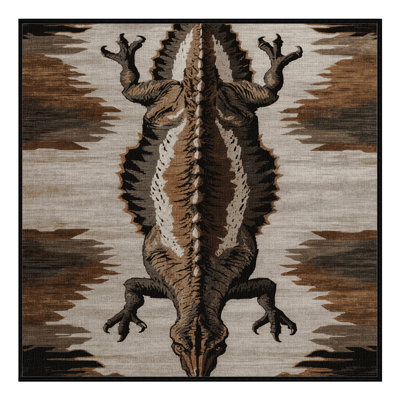 Tapis brun dinosaures lavable à la machine