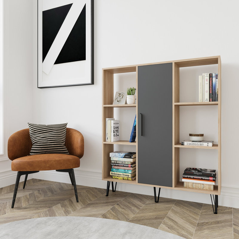 Reynaud Storage Bookcase, Oak/Anthracite