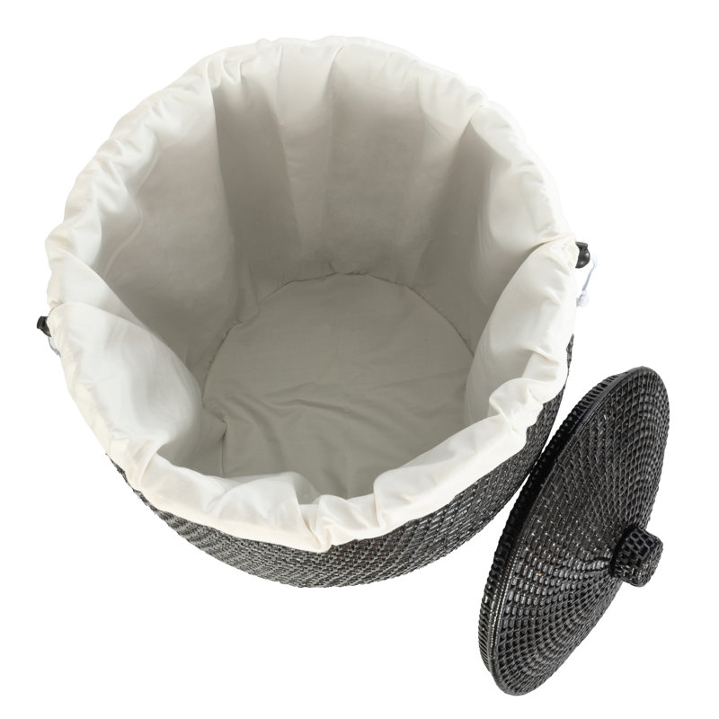 Hand Woven Laundry Hamper, Tudor Black