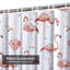 Rideau de douche aquarelle rose flamant rose avec 12 crochets-1203942137