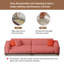 220CM Modern Vintage Brown Waxed Leather Sofa,Apartment Sofa, 2-3 Seater Sofa Couch for Living Room
