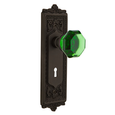 Egg & Dart Plate with Decorative Keyhole and Waldorf Emerald Door Knob