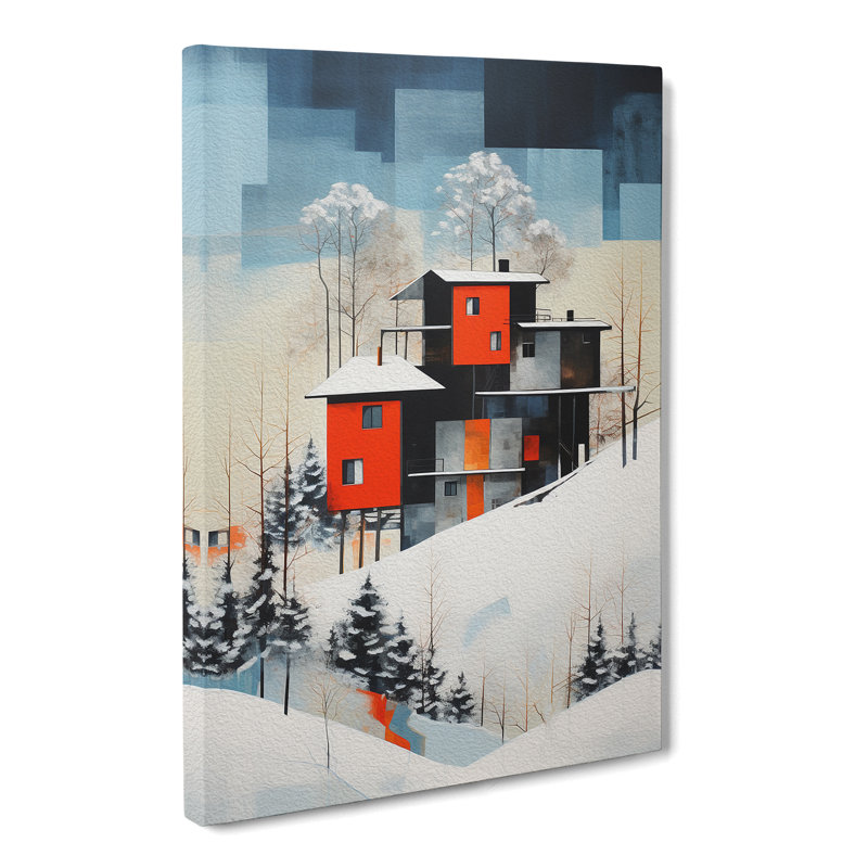 Winter Landscape Constructivism No.2 - Wrapped Canvas, 60cm H x 40cm W x 3cm D