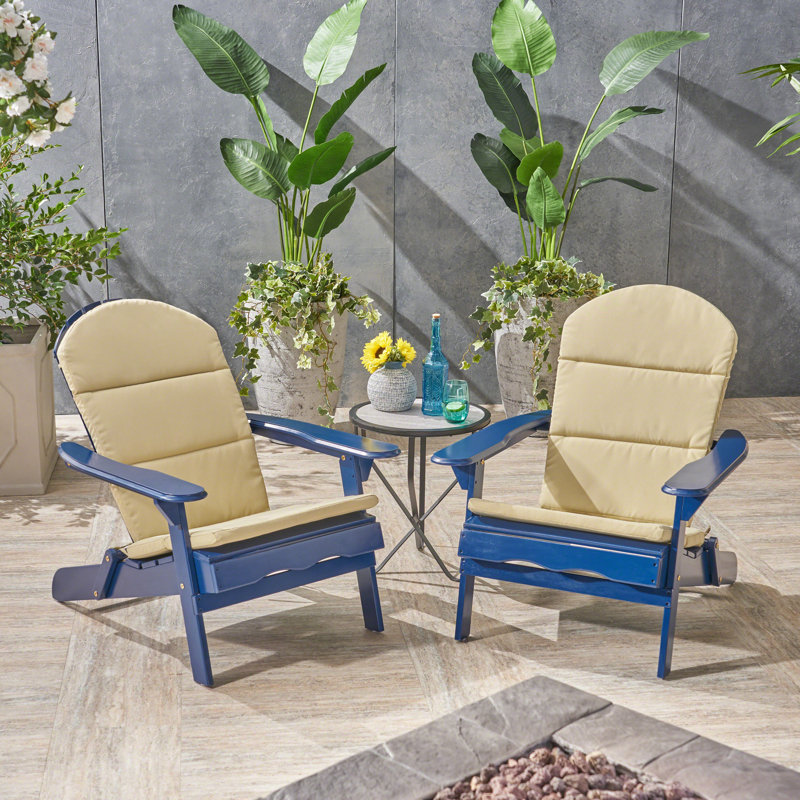 Chaise Adirondack pliante en bois massif Nahant, Kaki