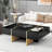 Modern Multi-Storage Rectangle Sofa Table with Golden Wood-1394367986