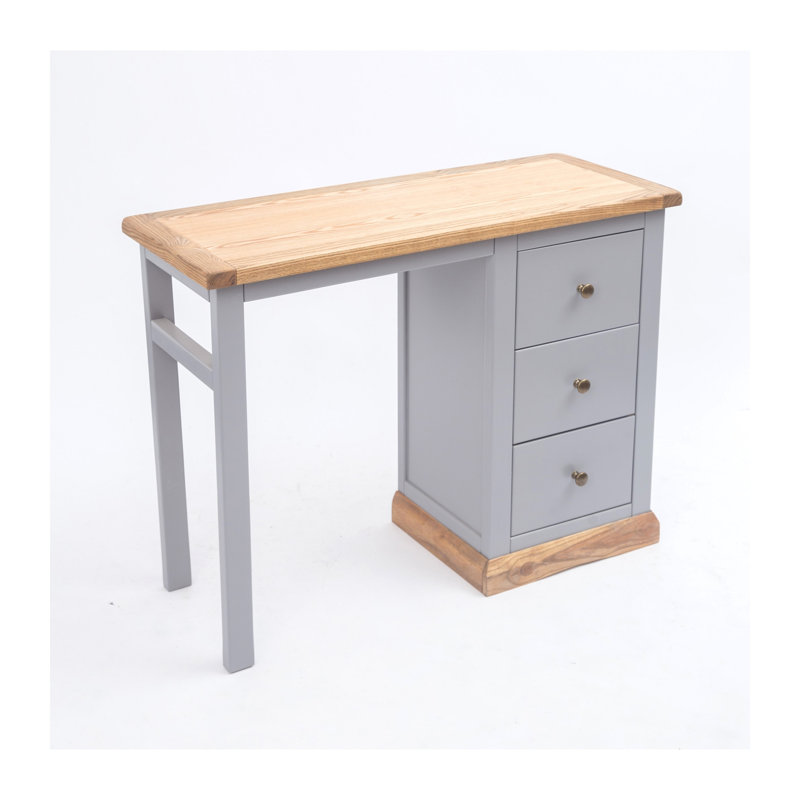 Miesville Writing Desk, Natural/Grey/Gold