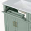 Meuble-lavabo moderne vert clair de 91 cm (36 po) avec lavabo en céramique, porte à fermeture en douceur et 4 tiroirs de rangement
