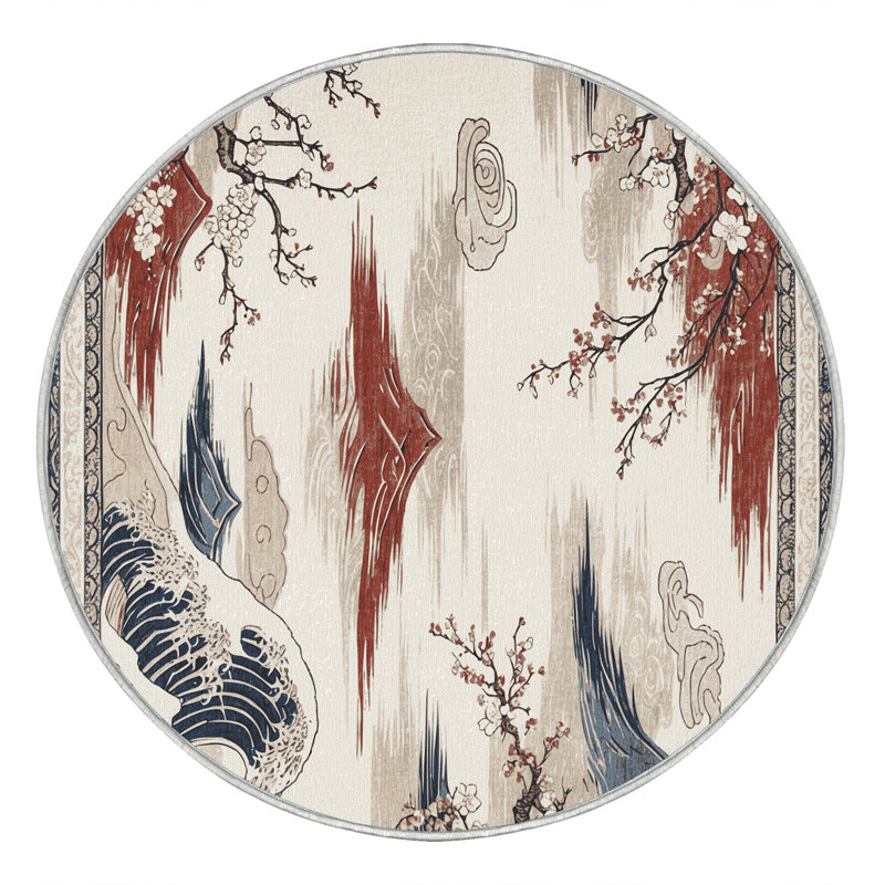 Blossom Reflection Rug, Round 5'