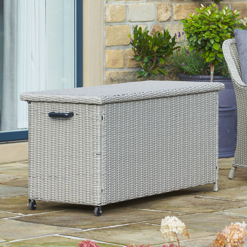Rattan Storage Box, Stone Grey, 64cm H x 137cm W x 54cm D