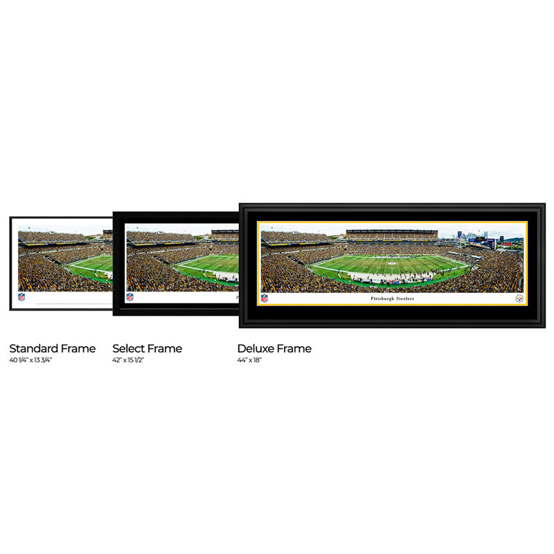 Pittsburgh Steelers par James Blakeway - photographie, H 15 po x l 41,5 po x P 0,75 po, Papier encadré dans un cadre noir