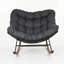 Chaise berçante en acier avec coussin-206512340