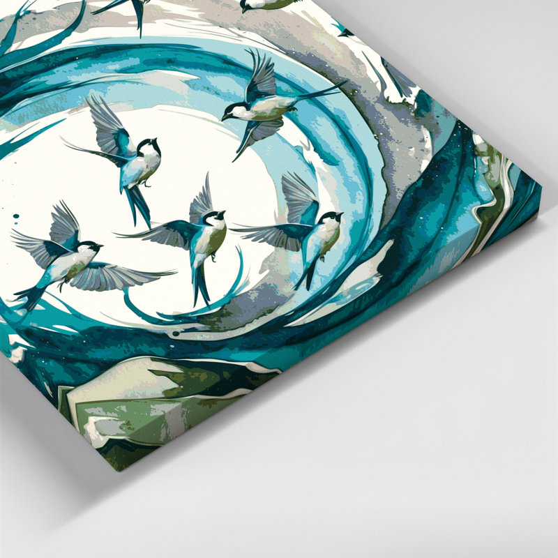 «Birds Sayaca Tanager», art mural sur toile blanche, H 8 po x l 10 po