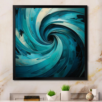 Teal Majestic Motion II - Abstract Spirals Canvas Prints_106117