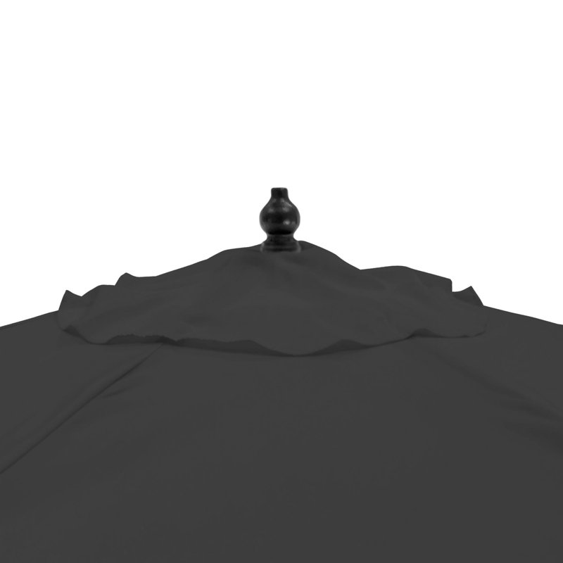 Wooden Garden Parasol, Black, Black