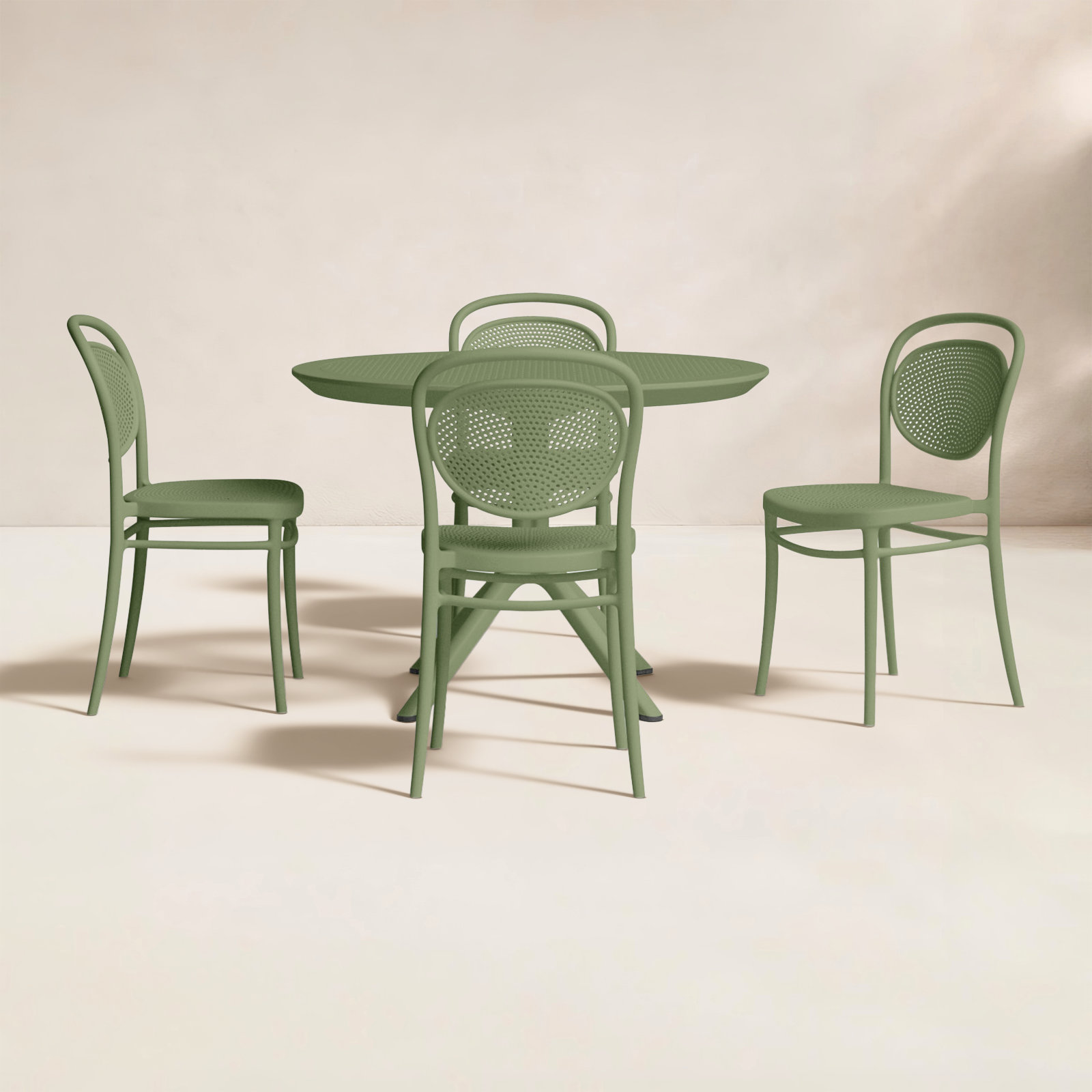 Farrah 41" Patio Dining Set, Olive Green