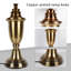 Hauteur de la lampe de table en laiton antique avec abat-jour en lin (ensemble de 2): 68 cm / 26,7 po