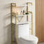Over The Toilet Storage Shelf With 3 Tiers And Hooks, Space Saving Bathroom Organizer For Towels, Toilet Paper, And Laundry, Sturdy Metal Frame Design